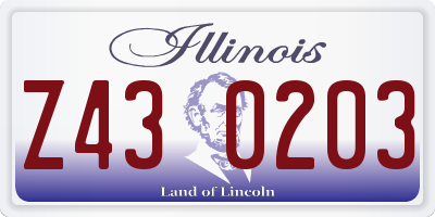 IL license plate Z430203