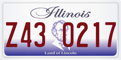 IL license plate Z430217