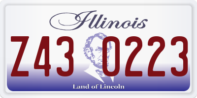 IL license plate Z430223