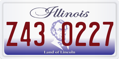 IL license plate Z430227