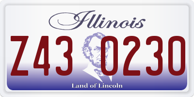 IL license plate Z430230