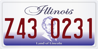 IL license plate Z430231