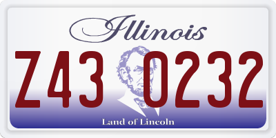 IL license plate Z430232