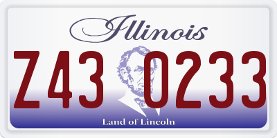 IL license plate Z430233