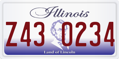 IL license plate Z430234