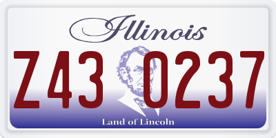 IL license plate Z430237