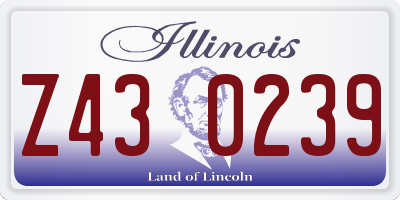 IL license plate Z430239