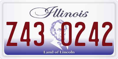 IL license plate Z430242
