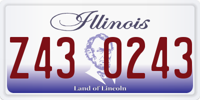 IL license plate Z430243