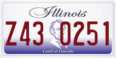 IL license plate Z430251