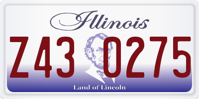 IL license plate Z430275