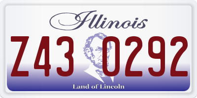 IL license plate Z430292