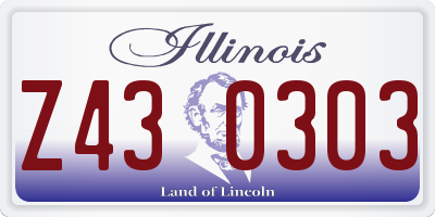 IL license plate Z430303