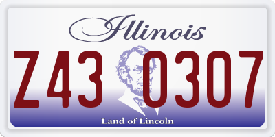 IL license plate Z430307
