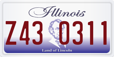 IL license plate Z430311
