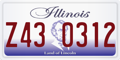 IL license plate Z430312
