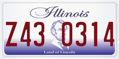 IL license plate Z430314