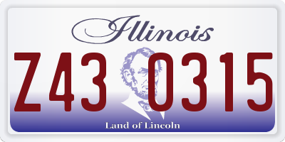 IL license plate Z430315