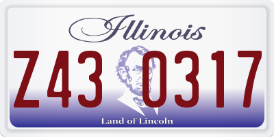 IL license plate Z430317
