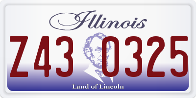 IL license plate Z430325