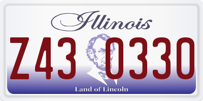 IL license plate Z430330