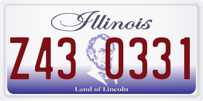 IL license plate Z430331