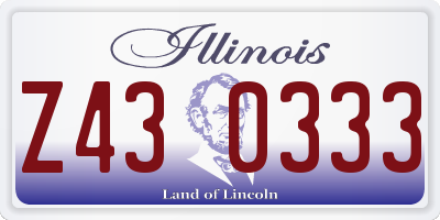 IL license plate Z430333