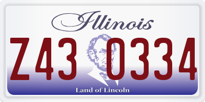 IL license plate Z430334