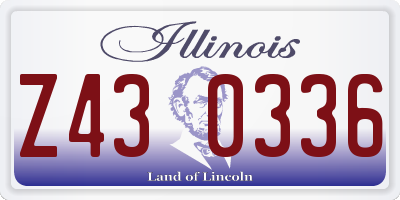 IL license plate Z430336