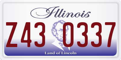 IL license plate Z430337