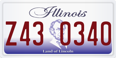 IL license plate Z430340