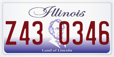 IL license plate Z430346