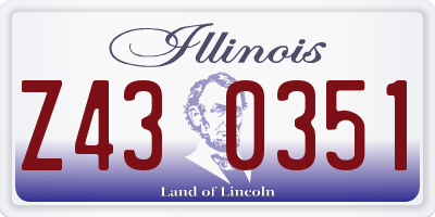 IL license plate Z430351