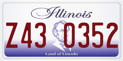 IL license plate Z430352