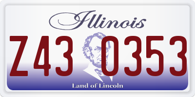 IL license plate Z430353