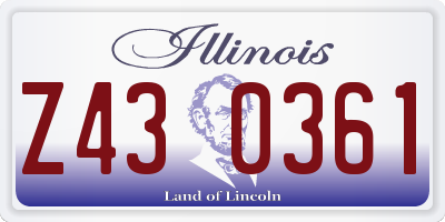 IL license plate Z430361