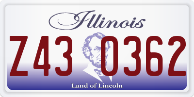 IL license plate Z430362