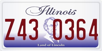 IL license plate Z430364