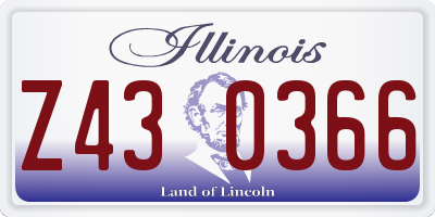 IL license plate Z430366