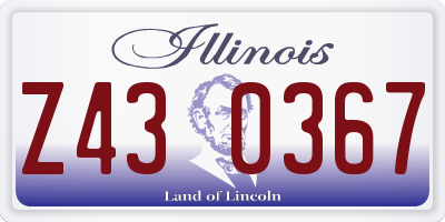 IL license plate Z430367