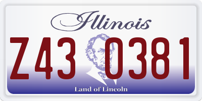 IL license plate Z430381