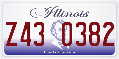 IL license plate Z430382