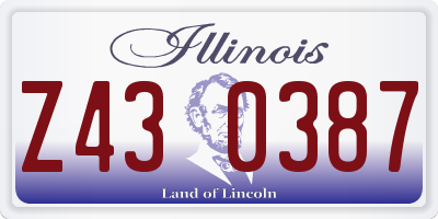 IL license plate Z430387