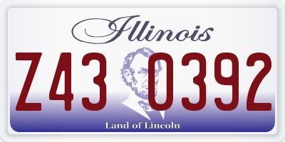 IL license plate Z430392