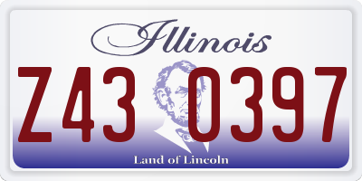 IL license plate Z430397