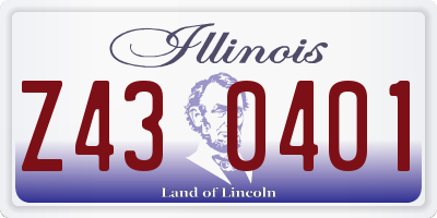 IL license plate Z430401