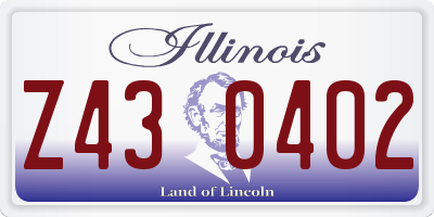 IL license plate Z430402