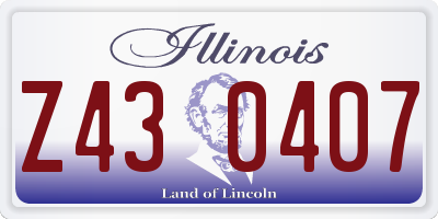 IL license plate Z430407