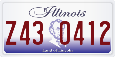 IL license plate Z430412