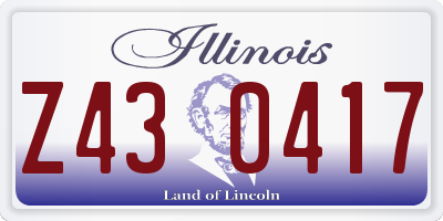 IL license plate Z430417